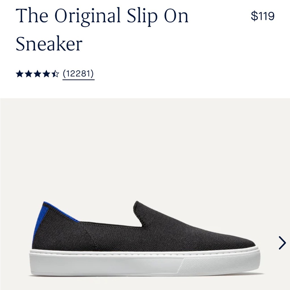 Rothy’s original slip on sneaker, black